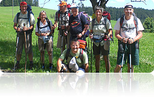Sie erwanderten den Westweg: (v.l.) Hubert Weick, Ute Eisinger, Jochen Strobel, Hans-Peter Fenzel, Günther Hirsch, Claudia Ging-Staudenmaier und Günther Bögner.